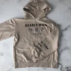 ベージュ フード付きパーカー