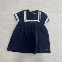 【美品】PETIT BATEAU セーラーカラー ワンピース 74cmのサムネイル