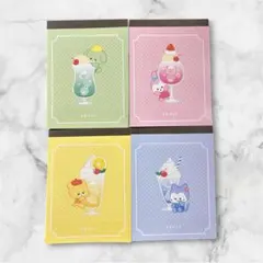 セリア　カラフルクリームソーダ　クロスメモ　4種　新品　未使用