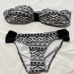 セパレート水着 バンドゥ 黒白幾何学模様　新品