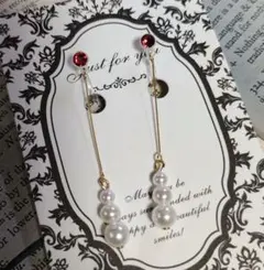 ピアスにみえる 樹脂イヤリング スワロフスキークリスタル 樹脂パール