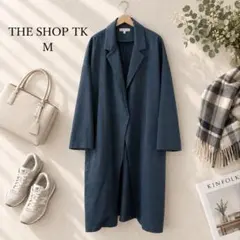 THE SHOP TK ロングコート M ネイビー ワールド 薄手 羽織り 春秋