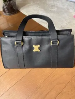 CELINE ブラック レザー ハンドバッグ