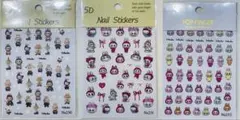 ラブブ 5Dネイルシールセット 3種