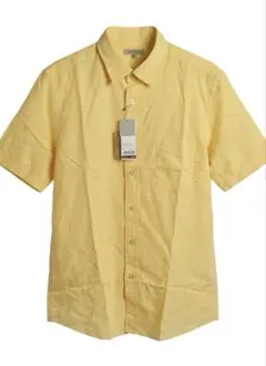 【新品タグ付き】ユニクロ リネンコットンシャツ 半袖 XL イエロー 黄色　綿麻のサムネイル