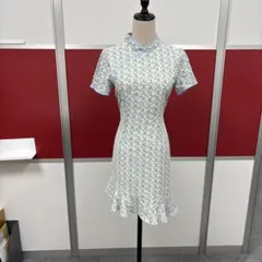 チャイナドレス ホワイト 花柄 フリル