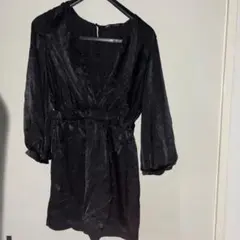 ZARA ブラック 長袖 ミニワンピース