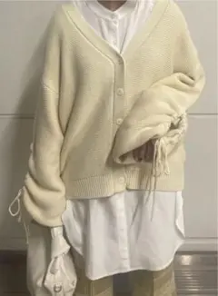 ARM DRAWSTRING CARDIGAN