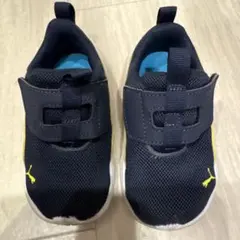 Puma ネイビー/イエロー スニーカー ベルクロ