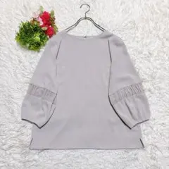 【オフオン】 ランタンスリーブブラウス オフィスカジュアル セミフォーマル M