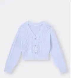 GU ビジューボタンケーブルカーディガン