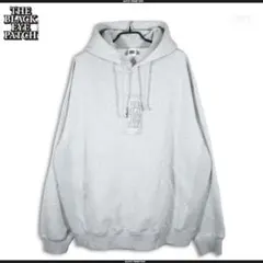 ブラックアイパッチ 取扱注意 刺繍ロゴ パーカー グレー XL