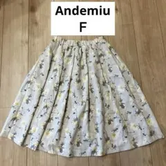 レディース　スカート　フレア　アンデミュー　Andemiu 花柄　オフィス　Ｆのサムネイル