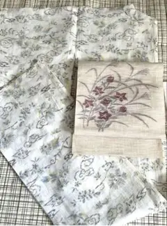 楊柳　綿着物　浴衣　夏着物　未使用品　裄66.5 ふくよかな方向け