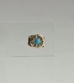 ゴールド ラウンド ターコイズ 太陽 シングル ピアス 片耳用 シンプル