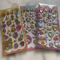 新品　ぷくキラシール　なっとうちゃん　まじかるみゅーちゃん　フワフワらびちゃん