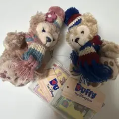 ダッフィー シェリーメイ　ぬいぐるみ マスコット　ストラップ　マフラー　ニット帽