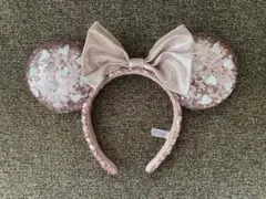 ディズニーリゾート　カチューシャ　ミニーちゃん　ピンク　スパンコール　ハート