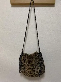 JEANASIS ヒョウ柄ファーショルダーバッグ
