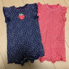 next baby ドット柄ロンパース 2点セット