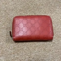 GUCCI GGパターン 二つ折り財布 レッド