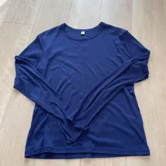 GU 長袖シアーTシャツ L ブルー