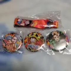 ジャンプビクトリーカーニバル 缶バッジ3個 ネックストラップ