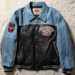 AVIREX レザージャケット　スタジャン　やぎ革　オールレザー　スタッズ　S AVIREX - 美品/希少✨AVIREX オールレザー スタジャン バー