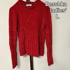 Bershka ベルシュカ　レディース　セーター　クルーネック　ニット　赤　L