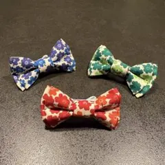 【ハンドメイド】花柄蝶ネクタイ 3個セット