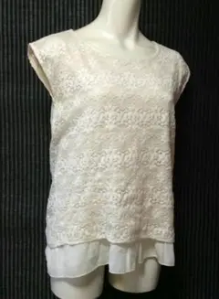 エニィスィス anysisトップス カットソー ブラウス 花柄 レース 白 2