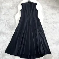 ✨極美品✨【セオリーユニクロ】ノースリーブワンピース　サイズＬ　黒　ロング丈