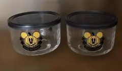 Disney ミッキーマウスハロウィンガラス容器セット　２個