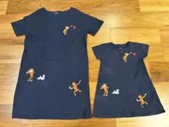 【親子セット】グラニフ おさるのジョージ ワンピース W/F ＆ 110 お揃い