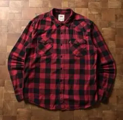 リーバイス　ネルシャツ　バッファローチェック柄　ブラック レッド
