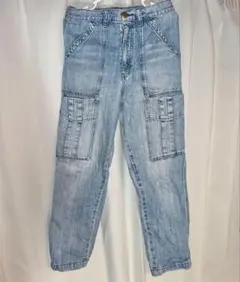 【Right-on】カーゴデニムパンツ ライトブルー