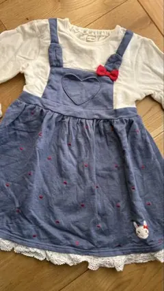 クーラクール　ウサギ刺繍付きワンピース 100cm 美品