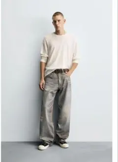 ZARA バギーフィットデニムパンツ EU40/JP31 - メルカリ