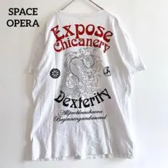SPACE OPERA 古着　90s Tシャツ ホワイト　ドラゴン　半袖　L