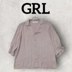 GRL キャンディスリーブシャツ 七分袖シャツ 襟付き (М) ピンク