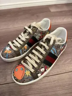 値下げGUCCI アートプリント スニーカー 35