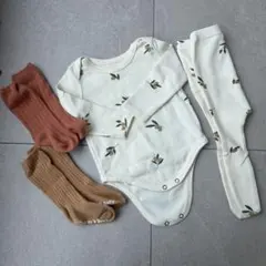 ロンパース　レギンス　靴下セット　オリーブ柄