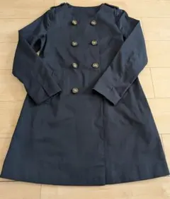 ネイビー ダブルブレスト トレンチコート