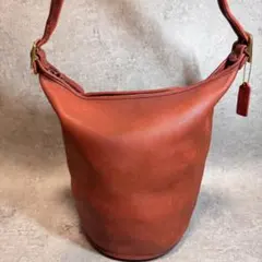 【専用】オールドコーチ バケツ型ショルダーバッグ ダッフルサック 9085 本革 USA製 COACH オールド コーチ バケツ型 レザー ショルダーバッグ 茶 大
