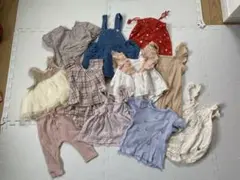 ワンピース　ベビー服セット まとめ　女の子　サロペット　ピンク　9点
