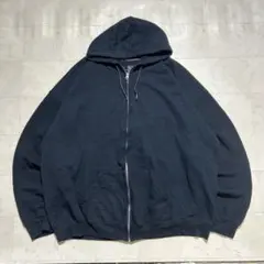00s フルーツオブザルーム 無地 ジップパーカー ブラック 短丈