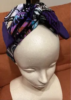 ⑨アフリカン生地で作った ワイヤー入りターバン ヘアバンド