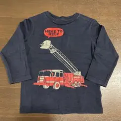 GAP 消防車プリント 長袖Tシャツ 2歳