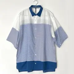 美品！FRAPBOISフラボア パッチバスク 半袖シャツ ボーダー ユニセックスのサムネイル
