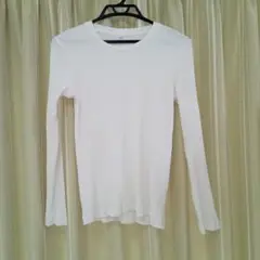 ホワイト 長袖 Tシャツ Mサイズ